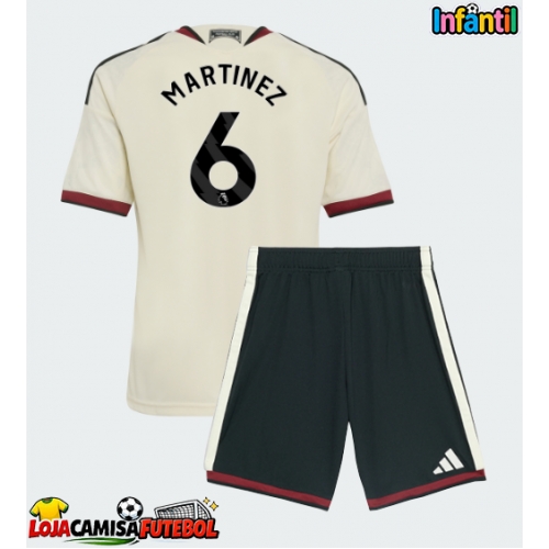 Camisa de Futebol Manchester United Lisandro Martinez #6 Equipamento Alternativo Infantil 2026-27 Manga Curta (+ Calças curtas)
